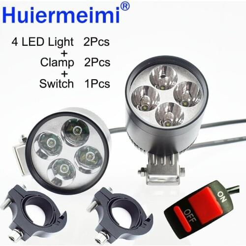 Motorcycle LED Headlight 4*XPE LED Chip Driving Spotlight Car Fog Spot Lights Motorbike Work Head Light Auto Auxiliary Lamp DRL