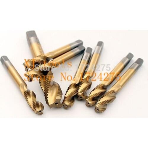 Free delivery 40PCS TG M3-M6 yellow coated high speed steel machine taps spiral groove machine tap