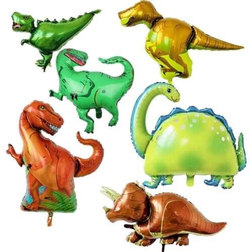 Large 4D Walking Dinosaur Foil Balloons Ancient Times Animal Balloons Children Dinosaur Birthday Party Decorations Toys Globos