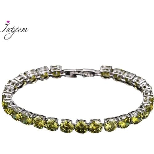 Fashion AAA Cubic Zirconia Tennis Bracelet Bangle White Round Cut Wedding Jewelry for Women Engagement Party Anniversary Gift