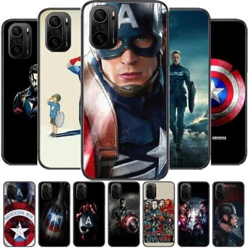 Captain America Marvel Phone Case For xiaomi redmi POCO F1 F2 F3 X3 Pro M3 9C 10T Lite NFC Black Cover Silicone Back Prett mi 10