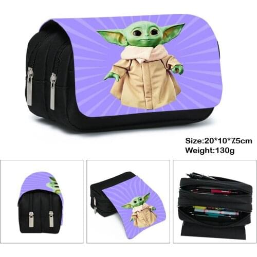 Disney Star Wars Mandalorian Baby Yoda Anime Character Student Supplies Large Capacity Pencil Case Children Cartoon Pencil Case