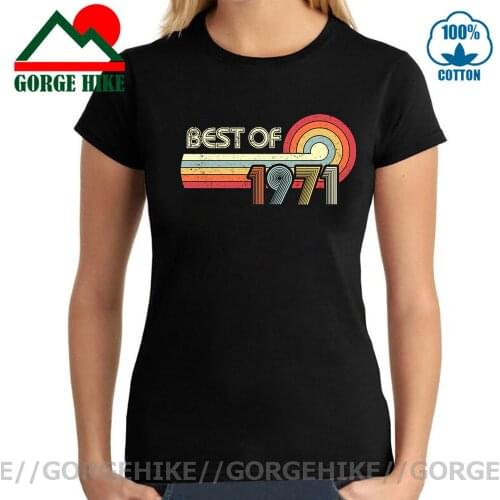 Retro 1970 Clothing Vintage Best of 1971 T shirts women Slim Wife 50th Birthday Gift Tee shirt 50 Years Old Born in 1971 T-shirt