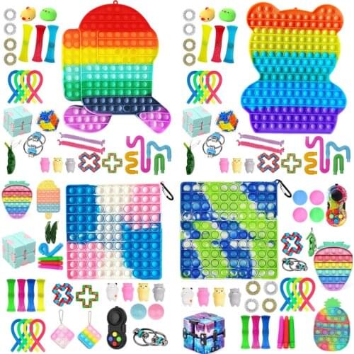 Fidget Toys Pushs Bubble Antistress Set Fidget Toys Pack Children Adult Sensory Squishy popete Anti-stress Reliever Figet Toys