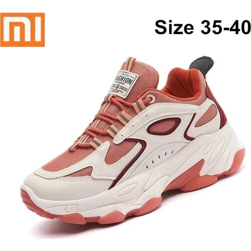 Xiaomi Womens Chunky Sneakers Thick Bottom Platform Vulcanize Shoes Fashion Breathable Casual Shoes for Woman Female 2021 New