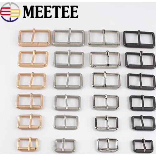 2pcs Meetee 25-50mm Pin Belt Buckle for Bags Straps Rectangle Adjust Roller Shoes Belts Buckles Snap DIY Sewing Accessories