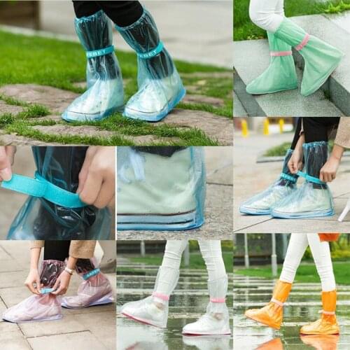 Men Womens Reusable Rain Boot Cover Non-slip Wear-resistant Thick Waterproof Shoe Cover Rain Boot Cover with Waterproof Layer