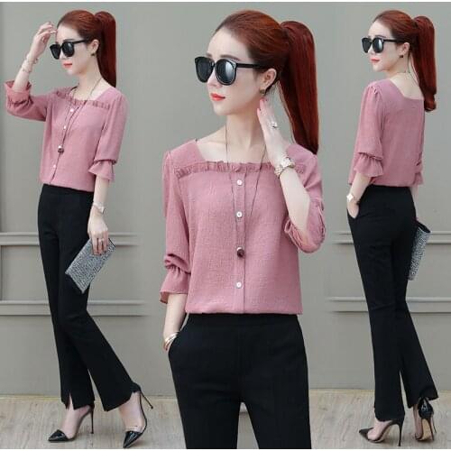 Fashion Chiffon Shirt Long-Sleeved Shirt Womens 2020 New Korean Spring Loose Top Spring Bottoming Shirt Womens Fashion