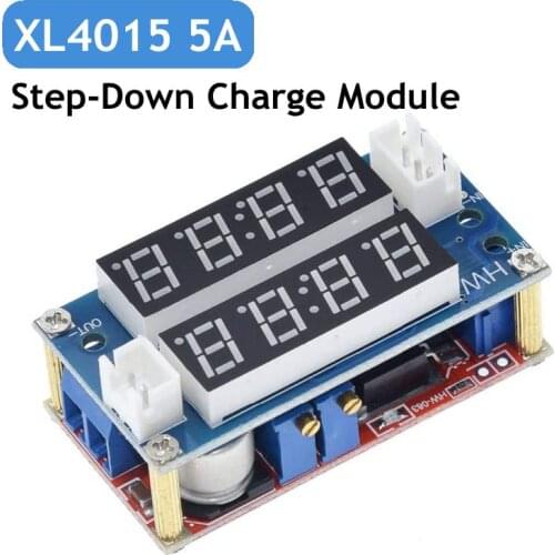 2 in 1 XL4015 5A Adjustable Power CC/CV Step-Down Charge Module LED Driver Voltmeter Ammeter Constant Current Constant Voltage