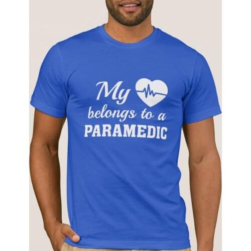 My Heart Belongs To A Paramedic T-Shirt. Summer Cotton O-Neck Short Sleeve Mens T Shirt New S-3XL