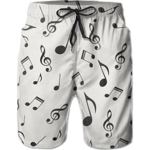 Mens Swimming Shorts Swimwear Musical Notes Men Trunks Swimsuit Man Beach Wear Short Pants Bermuda Boardshorts
