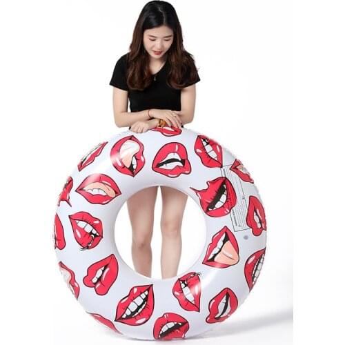 2019 LIPS Swimming Ring 120CM Giant Pool Float Inflatable Circle Tube Floating Row Adult Kids Summer Water Fun Toy Air Mattress