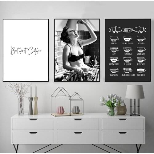 Spaghetti Woman Print Pasta Moment Poster But First Coffee Menu Wall Art Canvas Painting Foodie Woman Photography Kitchen Decor