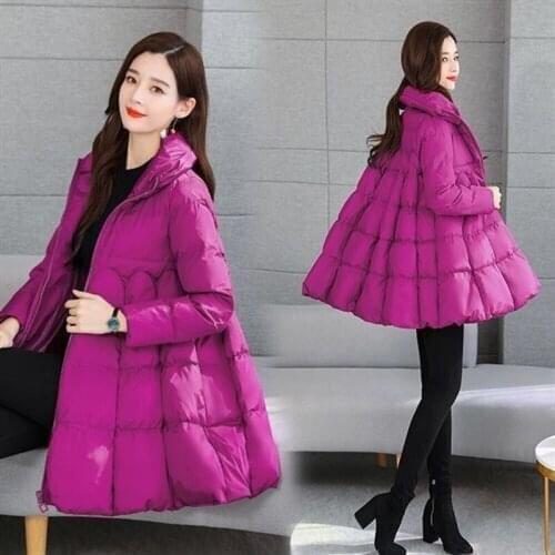 Thick Warm Cotton-padded Coat Long Sleeve Loose Fit Women Parkas Outwear Fashion Clothing New Autumn Winter Coats 2021 X47