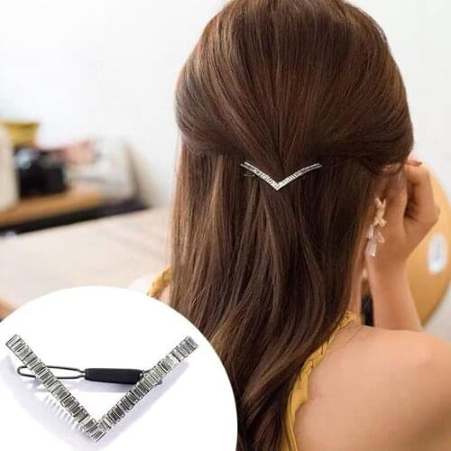 Crystal Hairpins Jewelry Headdress Half-tie Handband Girls Ornament Cubic Zircon Clips Hair Accessories for Women Gifts