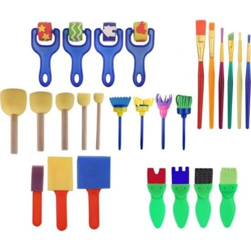 PPYY-26PCS/SET Washable Sponge Painting Brushes Set for Kids Children Toddler Early Education Toys Art Supplies Gifts