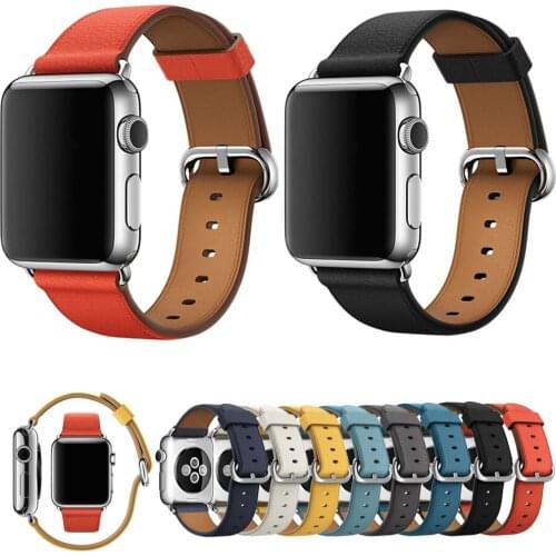 Luxury Classic Buckle Band for Apple Watch Series 5 4 3 2 1 Strap for iWatch 38mm 42mm 40mm 44mm Bracelet Smart Watch Accessory