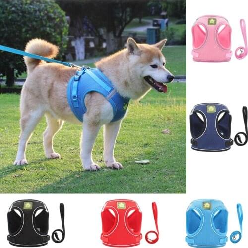 Dog Leash Vest-style Reflective Pet Chest Harness Breathable Puppy Rope Pets Supplies Dogs Collar Accessories