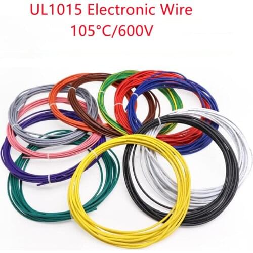 UL1015 PVC Tinned Copper Stranded Environmental Electronic Wire High Temperature Cable Cord 600V 105°C 24A 22 20 18 16 14AWG