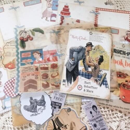 Vintage Food Backing Material Decorative Stickers Large Size Old European American Figures Background Paper