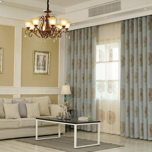 New Chenille Jacquard Modern Simple Semi-shading Curtain Finished Product Customization Curtains for Living Dining Room Bedroom