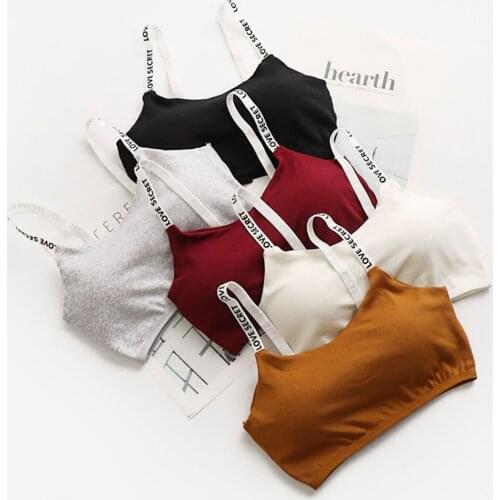 Women Sports Bra Top Yoga Wear Letters Cotton Removable Chest Padsports Top Gym Jogging Running Sports Bra Sports Bra Tops Vest