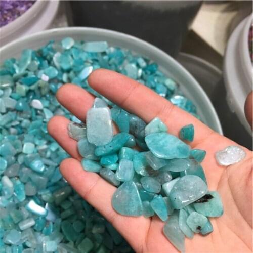 0.5kg High Quality Small Granules Amazonite Gem Stone Freeform Tumbled Stones Feng Shui Natural Stones Home Decoration