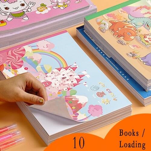 10 Copies / Sets of Childrens Paintings Enlightenment Picture Book Blank Book Paint Paper Graffiti Color A4 Draw Paper Students