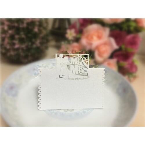 10X Place cards Escort card butterfly MR&MRS White Name Laser cut Seat cards Wedding Decoration Table Decor Party Supplies
