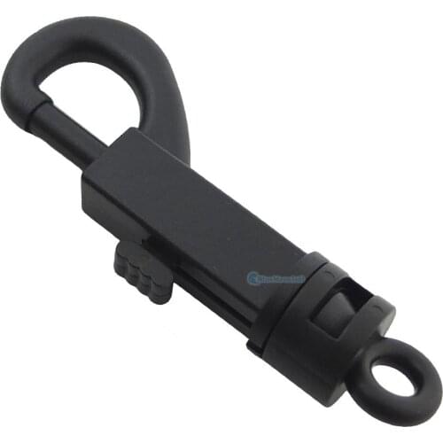 20 pcs / Lot 3" 75mm Black Plastic Swivel Clip Snap Trigger Hooks With keyring Keychain key Buckles Straps