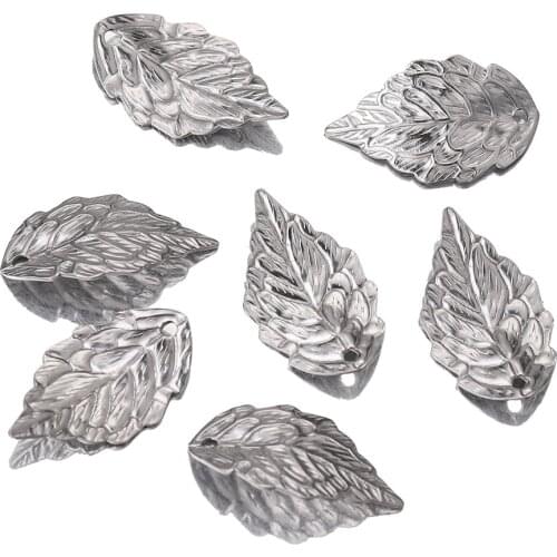 20pcs Lot Stainless Steel Charms Leaf Earring Charms Pendants Bracelets Earring for DIY Jewelry Making 10*17mm Wholesale