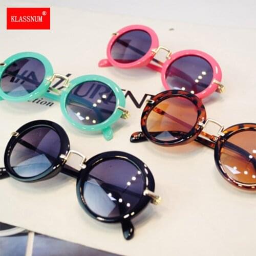 2021 Vintage Kids Sunglasses Boys Girls Children Goggles Retro Anti-UV400 Sunglasses Round Cloud Eyewear for 2-10 Years Old New
