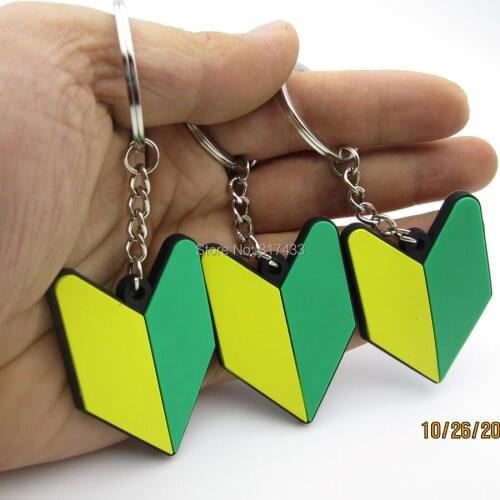 50pcs 3D PVC Rubber Drifting Badge JDM Wakaba keychain Keyfob JDMFUN Shocker Hand Keyring