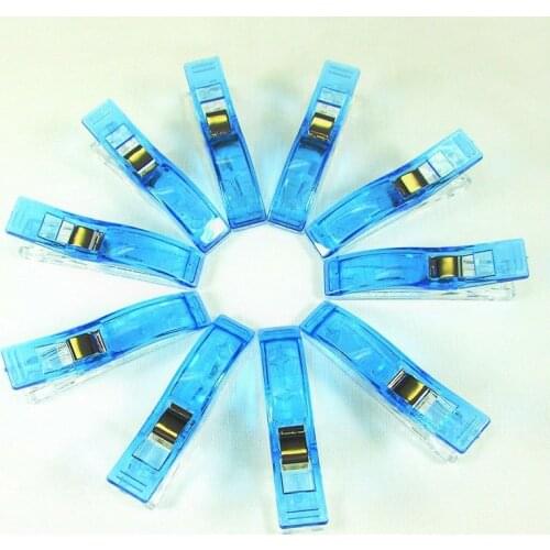50Pcs Plastic Wonder Clips Blue Garment Fixed Clips for DIY Fabric Patchwork Quilting Craft Sewing Knitting Garment Clips Tools