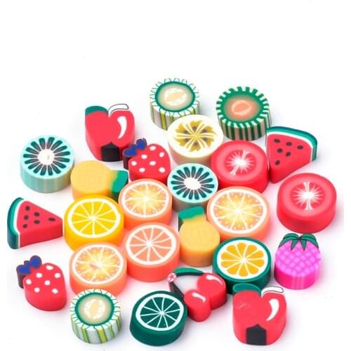 9x7x4mm; 100pcs/bag Handmade Polymer Clay Soft Jewelry Findings DIY Cabochons No Hole, Fruit