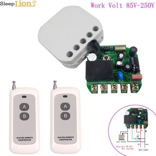 Wireless Digital Remote Switch 85V-250V 220V Two-way Wireless Remote Control Switch+Cored Control ON OFF Switch Lamp Light