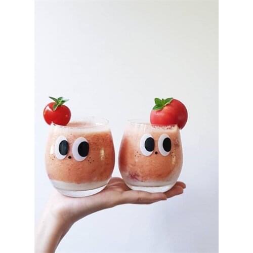 Korean style super cute creative big eyes puppy cat oatmeal cup kawaii breakfast milk juice coffee glass