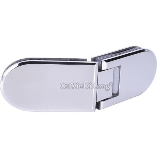 DHL Shipping 2PCS 304 Stainless Steel Frameless Shower Glass Door Hinges 135 Degree Glass to Glass Clamps Fixed Holder Brackets