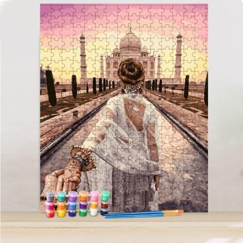 GATYZTORY DIY Painting By Numbers Jigsaw Puzzle Beauty Canvas Drawing For Adult Children Figure Handpainted Gift Home Wall Art
