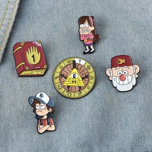 Cartoon Brooches Boy Girls Book Chrismas Father Pins Lapel Badge Bag Cartoon Jewelry Gift for Kids Friends