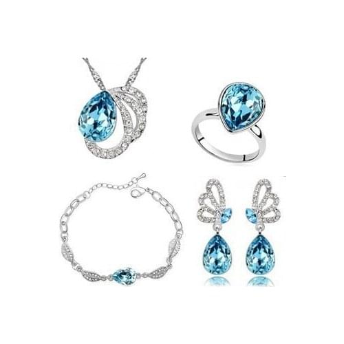 JS S045 4-Piece Jewelry Set High Quality Bridesmaid Jewelry Set Nickel Free Roxi Jewelry Set