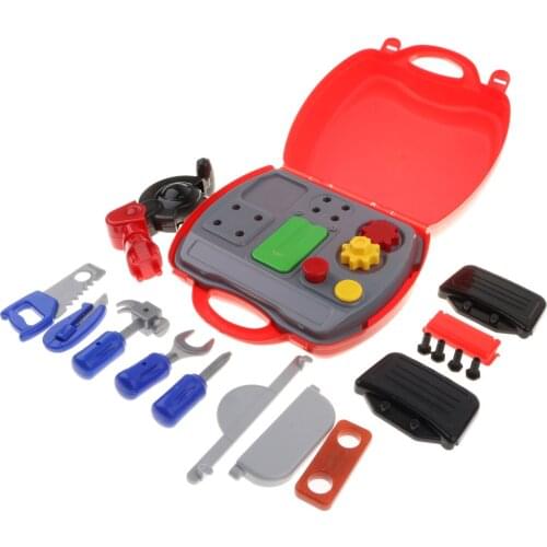 19Pcs Construction Tool Playset with Suitcase - Kids Pretend Play Early Developmental Toy Set
