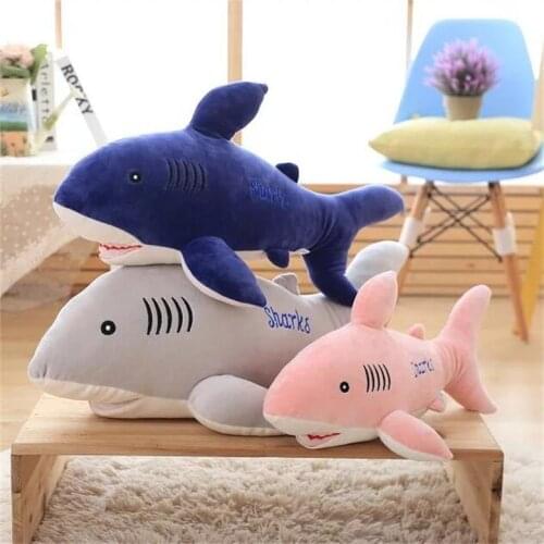 One piece small cute plush shark toy stuffed soft shark pillow doll gift about 50cm 2578