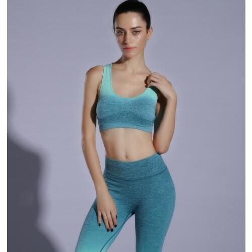 Fashion Absorb Sweat Quick Drying Running Vest Shockproof Women Sports Bra Yoga Fitness Vest Workout Tank Top Seamless Underwear