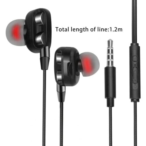 A4 Earphones Clear Sound Ergonomic Design In-Ear Dual Moving Coil In-Ear Wired Sport Earphones For Samsung Xiaomi Huawei Audio