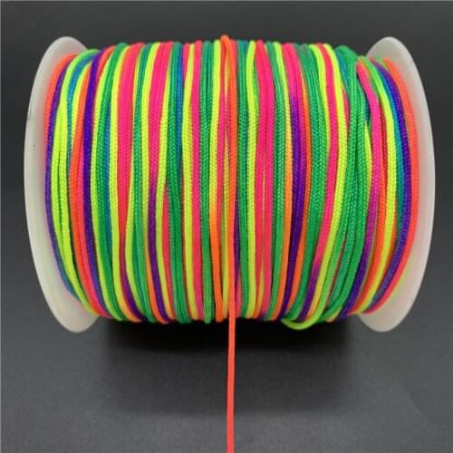 0.5/0.8/1.0/1.5mm Rainbow Colors Nylon Cord Rope Chinese Knot Macrame Cord Rope For Jewelry Making For Shamballa Bracelet