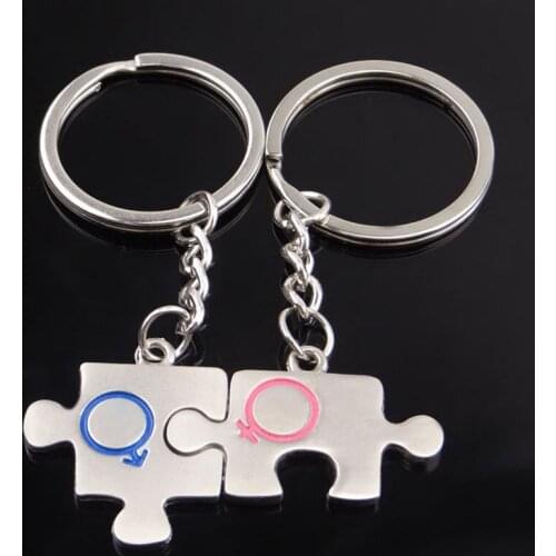 New Chaveiro Couple Keychain Souvenirs Anime Key Chain Women Lovers Key Ring Llaveros Mujer Jewelry Valentines Day Gift