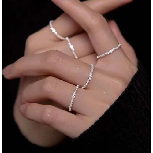 New Sparkling Ring New Arrived Simple Style Metal Zircon Shiny Ring For Women Fashion Jewelry Gift Dropshipping