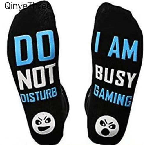New happy game socks funny letters "DO NOT DISTURB I AM BUSY GAMING" socks home leisure novelty party club socks dropship