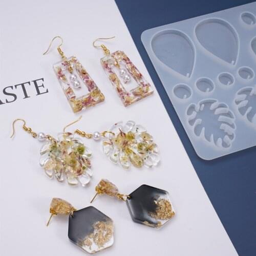 DIY Crystal Epoxy Mold Resin Earring Pendant Mold Casting Silicone Molds Jewelry Earring Pendant Molds Jewelry Making Tool